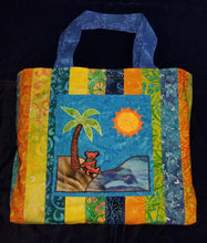 Load image into Gallery viewer, Orange dancing bear tropical market bag
