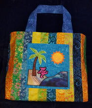 Load image into Gallery viewer, Pink dancing bear tropical market bag
