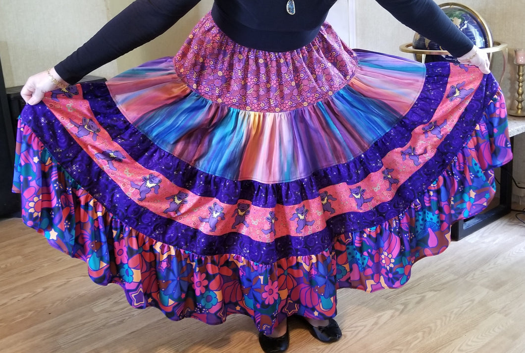 purple dancing bear spinning skirt long