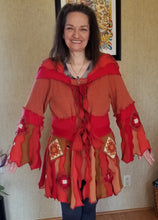 Load image into Gallery viewer, Granny pixie coat XL- 2XL upcycled sweater
