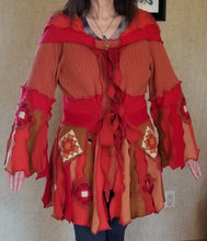 Load image into Gallery viewer, Granny pixie coat XL- 2XL upcycled sweater
