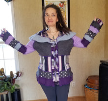 Load image into Gallery viewer, Sassy hoodie Xl - 2X upcycled sweater
